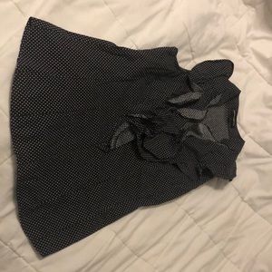 Women’s black and white polka dot shirt